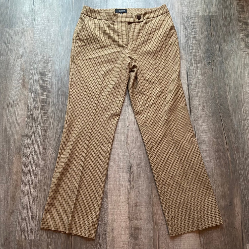 Talbots Greenwich Wide Leg Pants - Autumn Checkered Size 10 Women's
